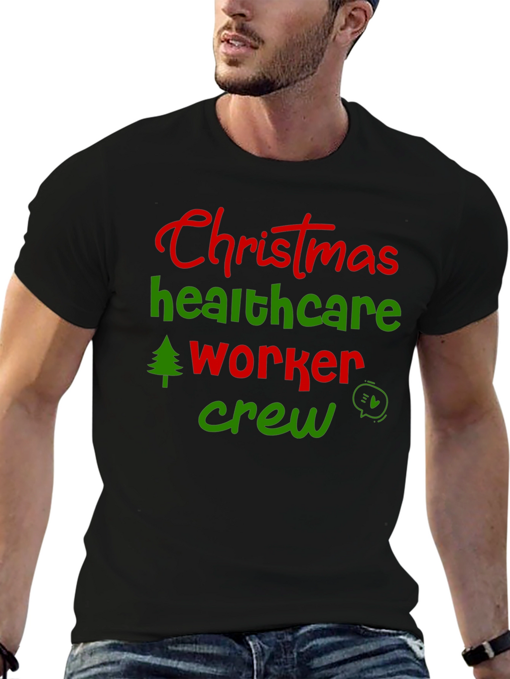 Christmas Healthcare Worker Crew T-Shirt