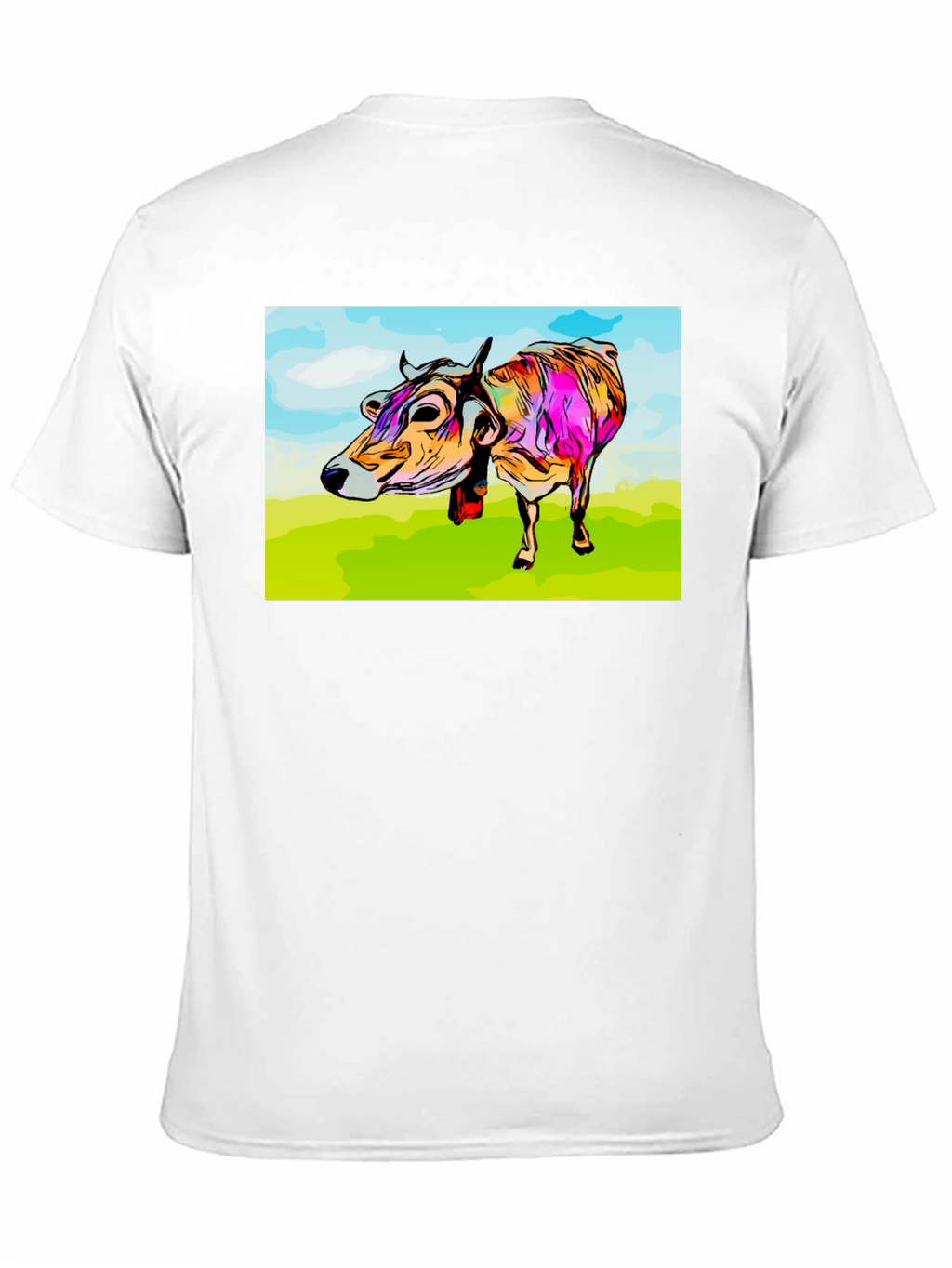 Cow Art Print Black T-Shirt