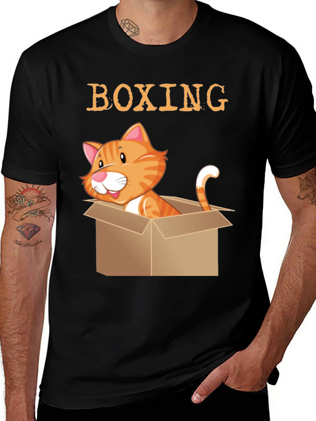 Boxing Cat T-Shirt - Novelty Kitten Tee