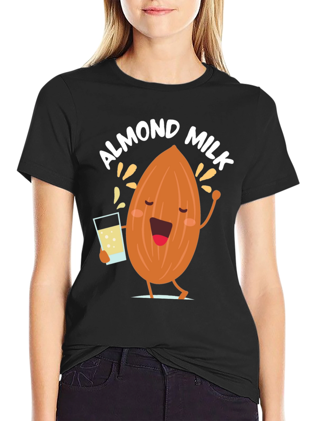 Almond Milk Graphic Tee - Funny Cartoon T-Shirt