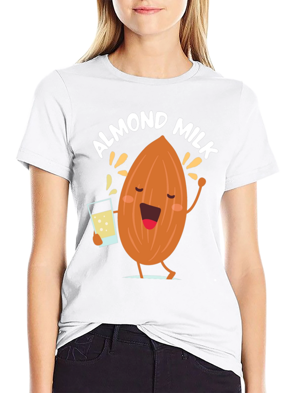 Almond Milk Graphic Tee - Funny Cartoon T-Shirt
