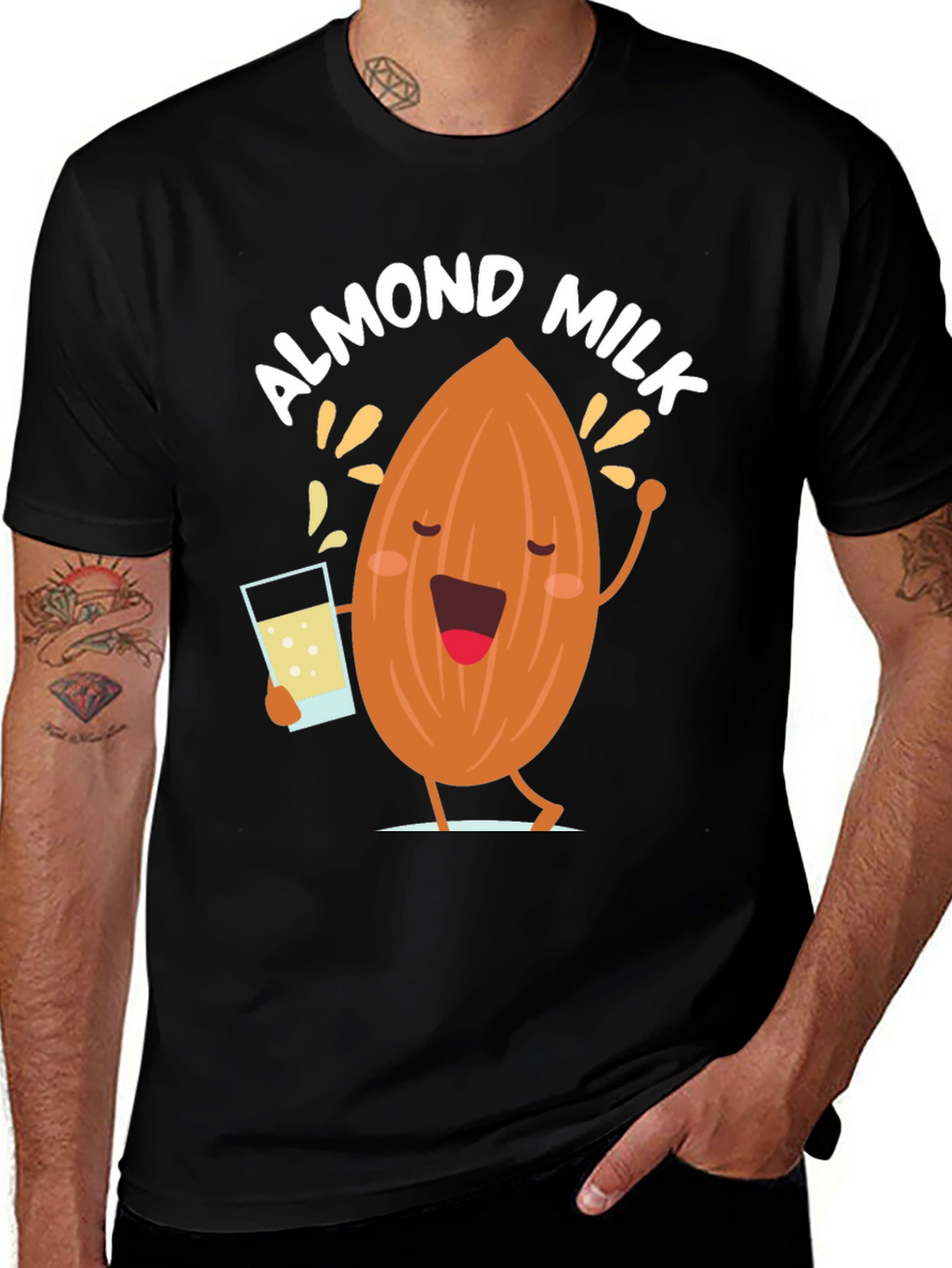 Almond Milk Graphic Tee - Funny Cartoon T-Shirt