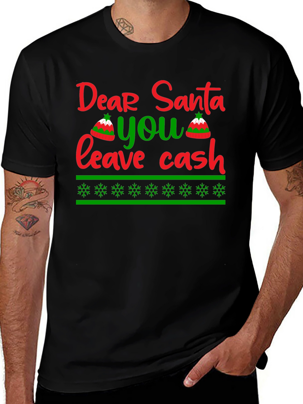 Dear Santa Leave Cash T-Shirt - Holiday Humor
