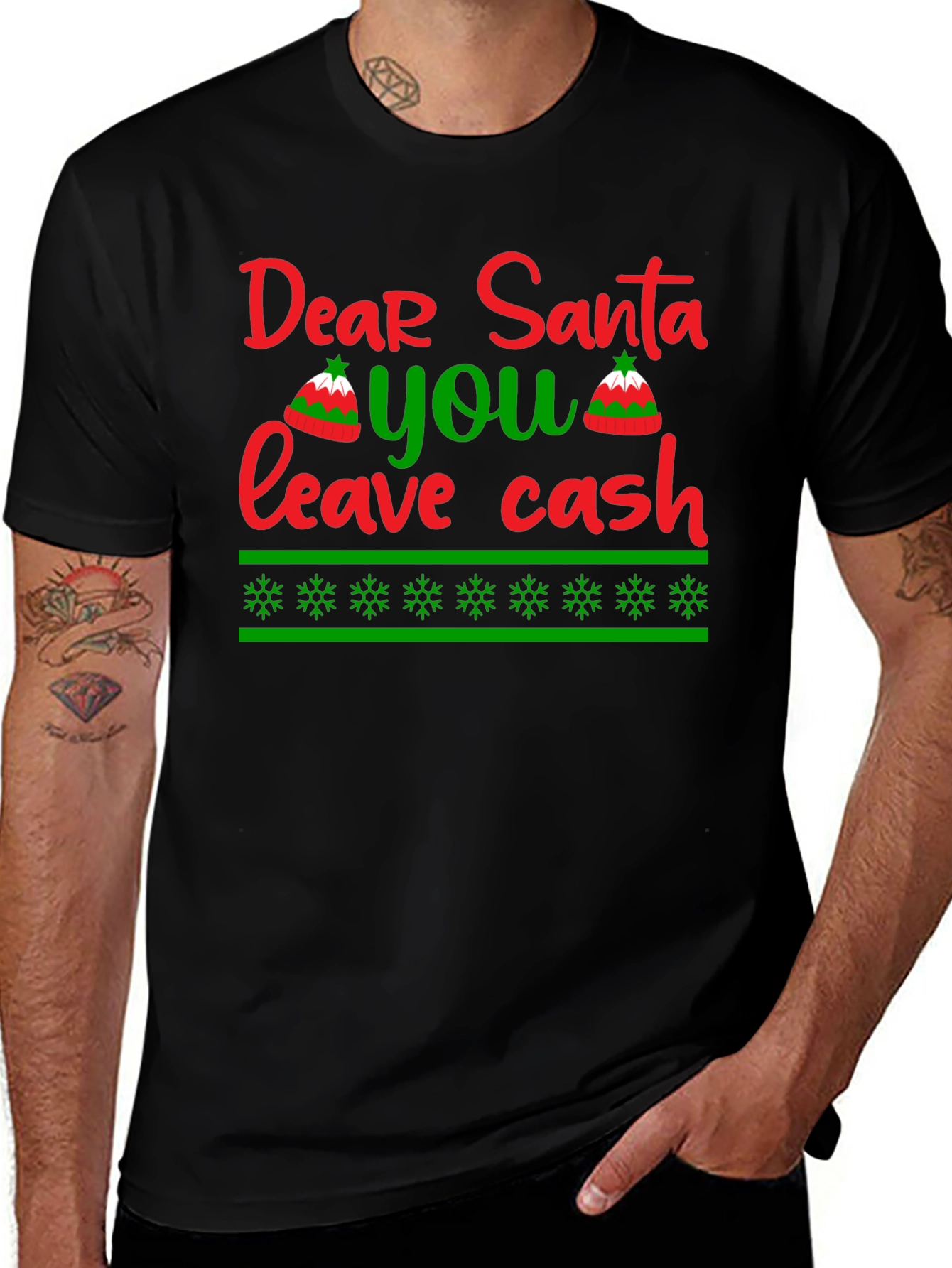 Dear Santa Leave Cash T-Shirt - Holiday Humor