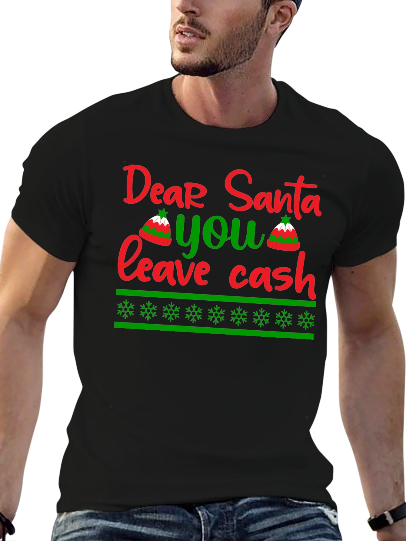 Dear Santa Leave Cash T-Shirt - Holiday Humor