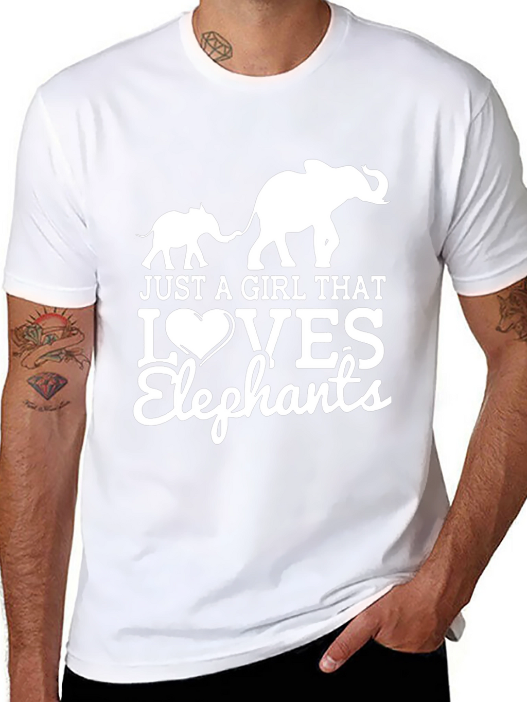 Elephant Lover Graphic Tee - Black Cotton T-Shirt