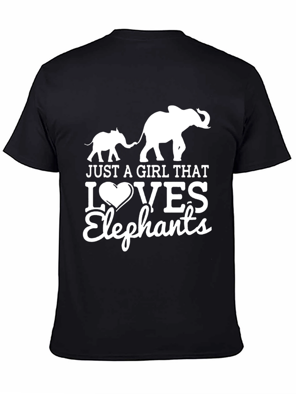 Elephant Lover Graphic Tee - Black Cotton T-Shirt
