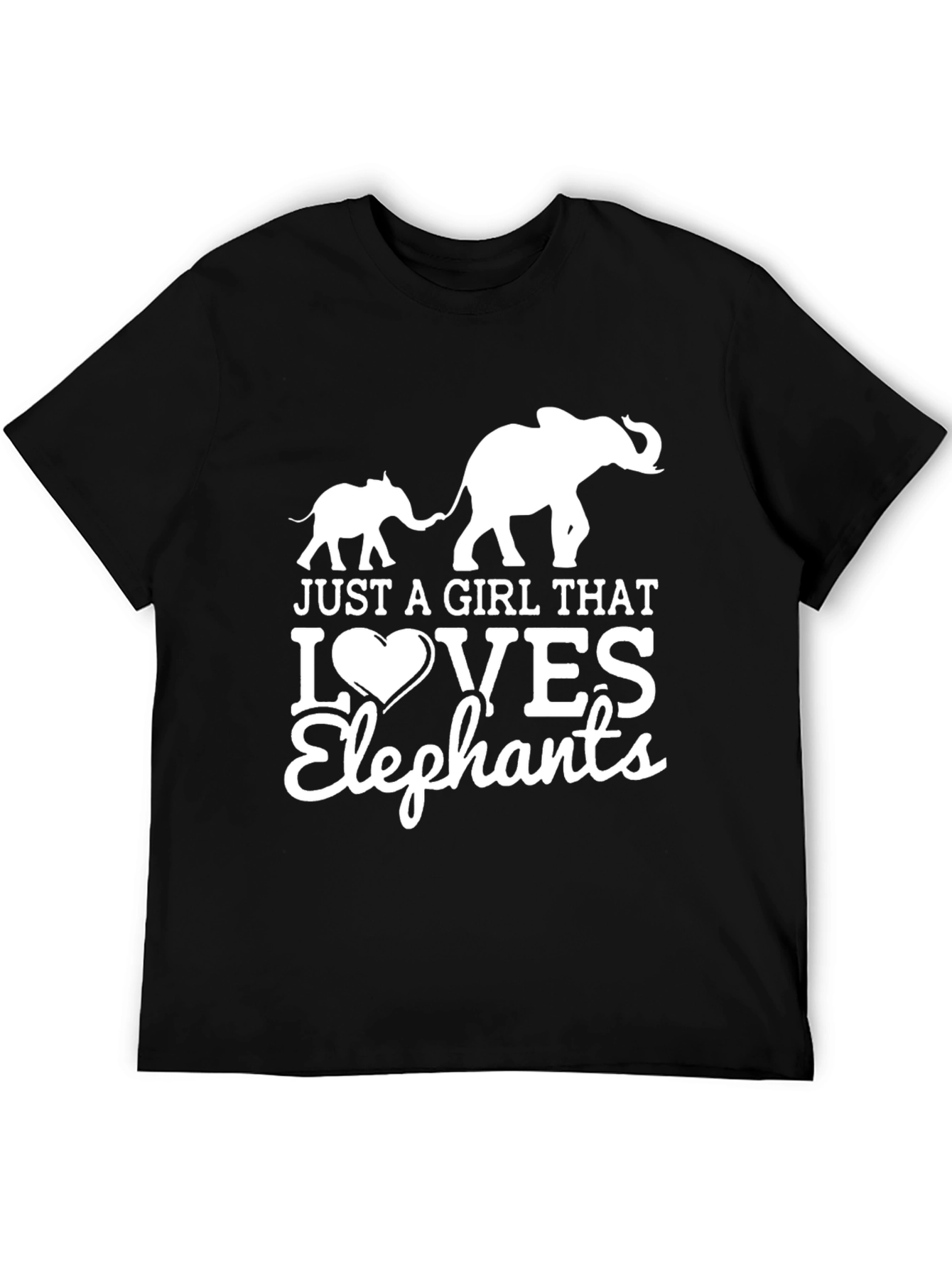 Elephant Lover Graphic Tee - Black Cotton T-Shirt
