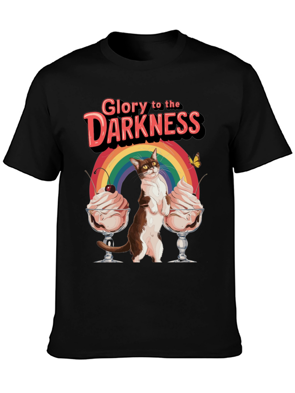 Glory to the Darkness Cat Rainbow T-Shirt
