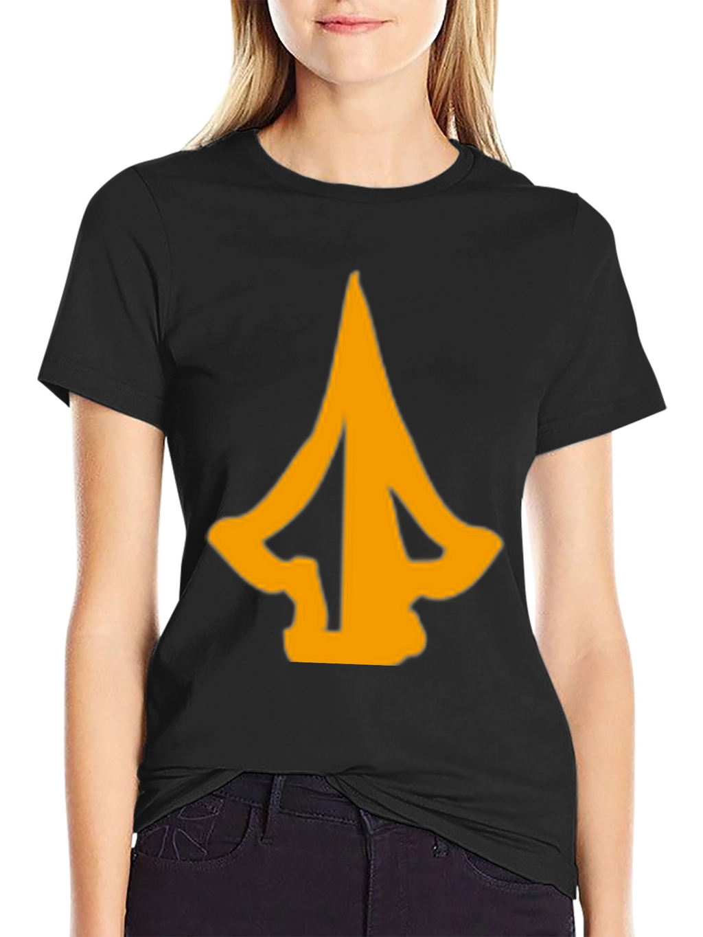 Mens Black T-Shirt with Abstract Arrow Graphic