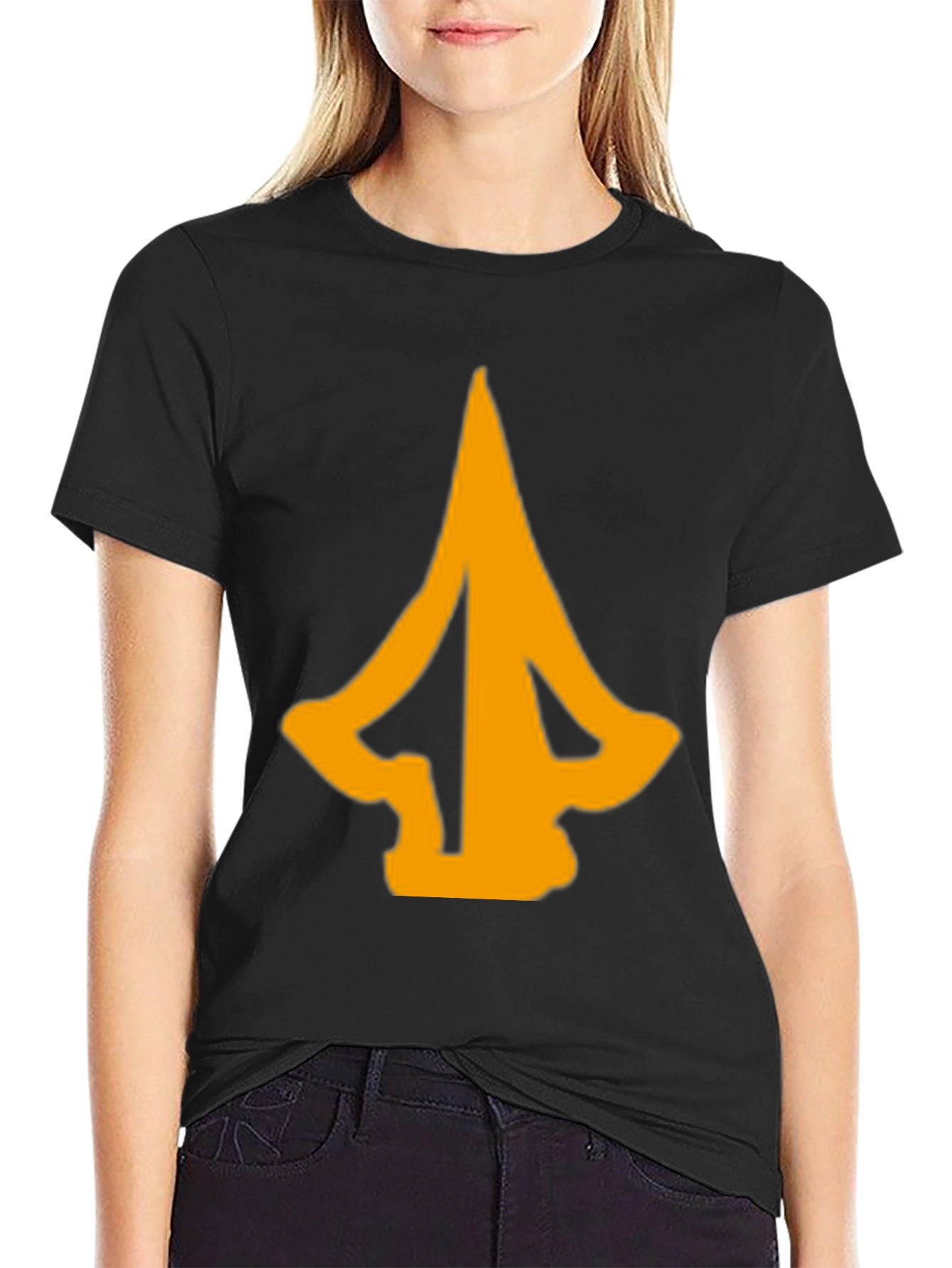Mens Black T-Shirt with Abstract Arrow Graphic