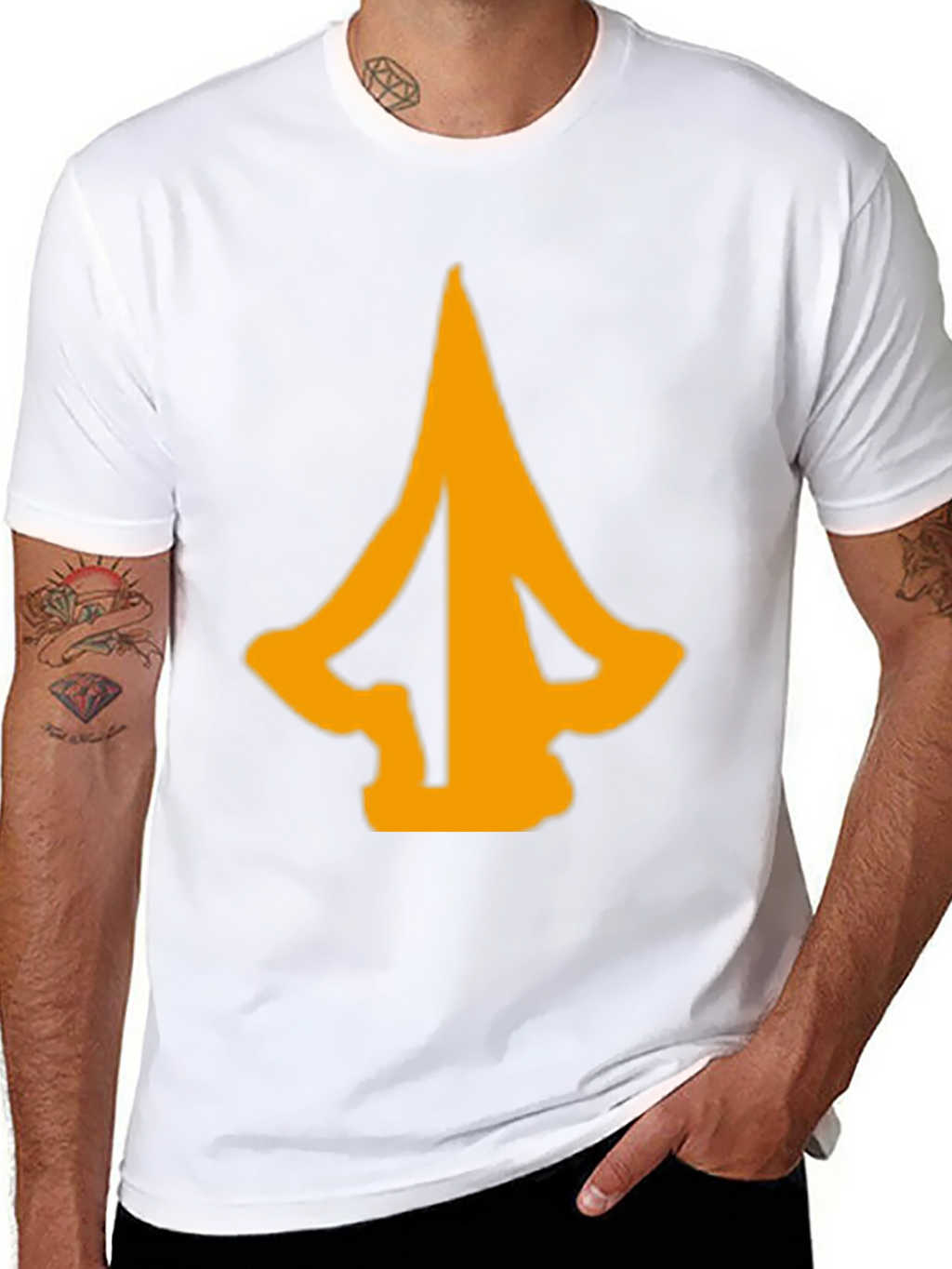 Mens Black T-Shirt with Abstract Arrow Graphic