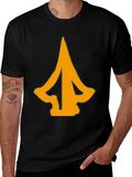 Mens Black T-Shirt with Abstract Arrow Graphic