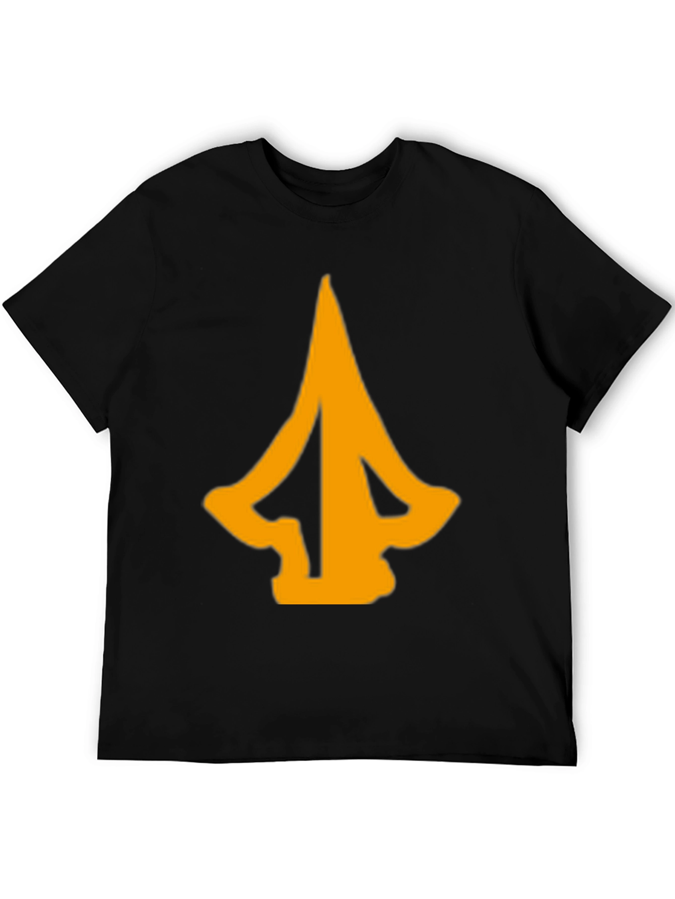 Mens Black T-Shirt with Abstract Arrow Graphic