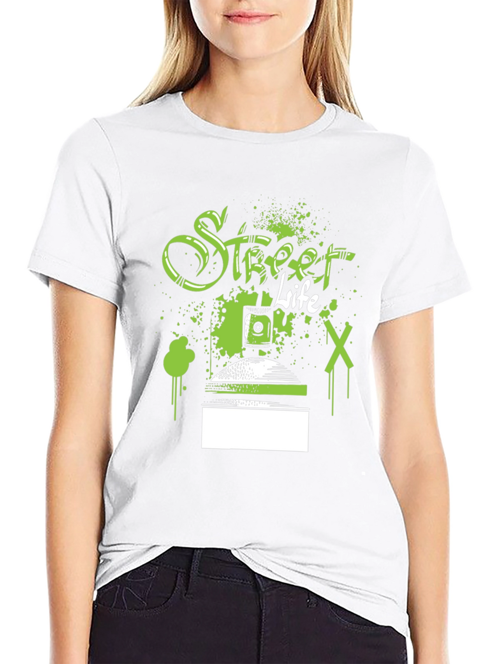 Street Life Spray Paint Graphic T-Shirt