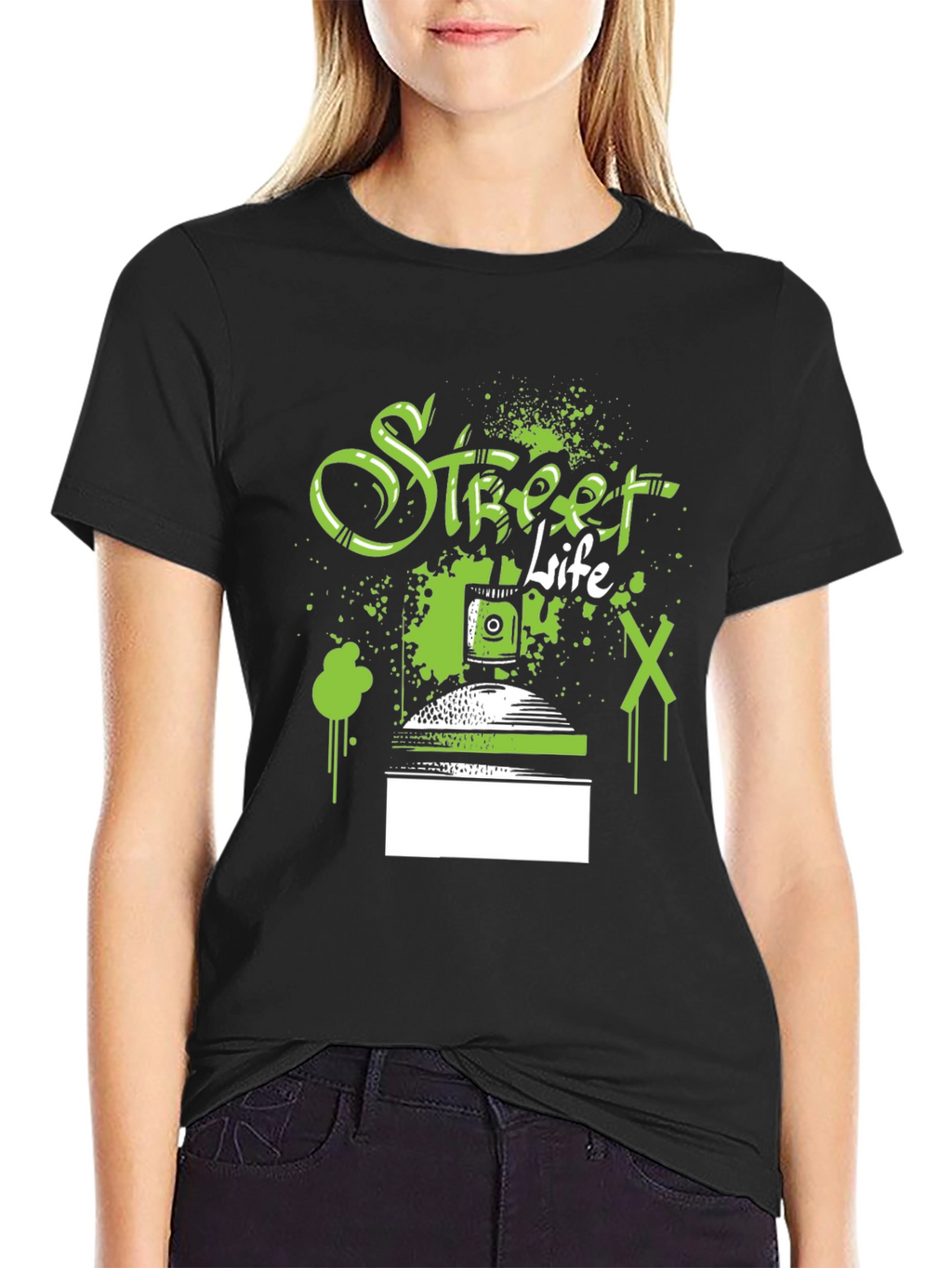 Street Life Spray Paint Graphic T-Shirt