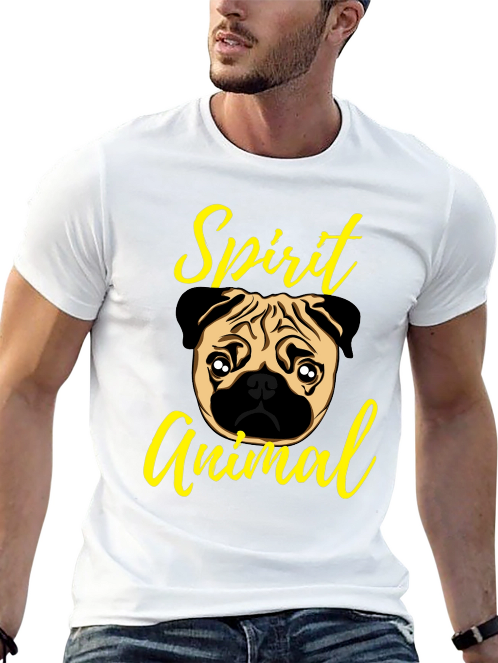 Pug Spirit Animal Graphic T-Shirt