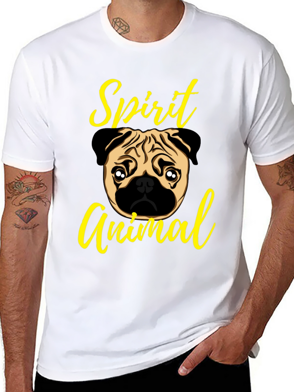 Pug Spirit Animal Graphic T-Shirt