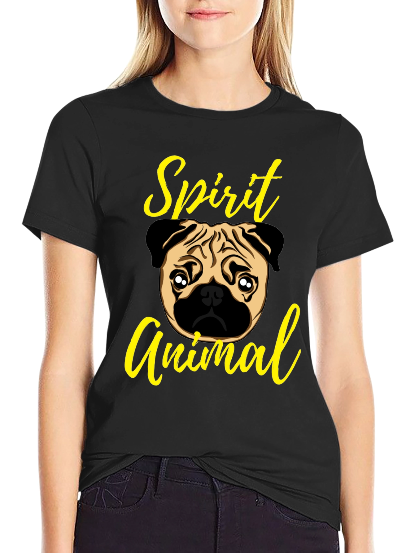 Pug Spirit Animal Graphic T-Shirt