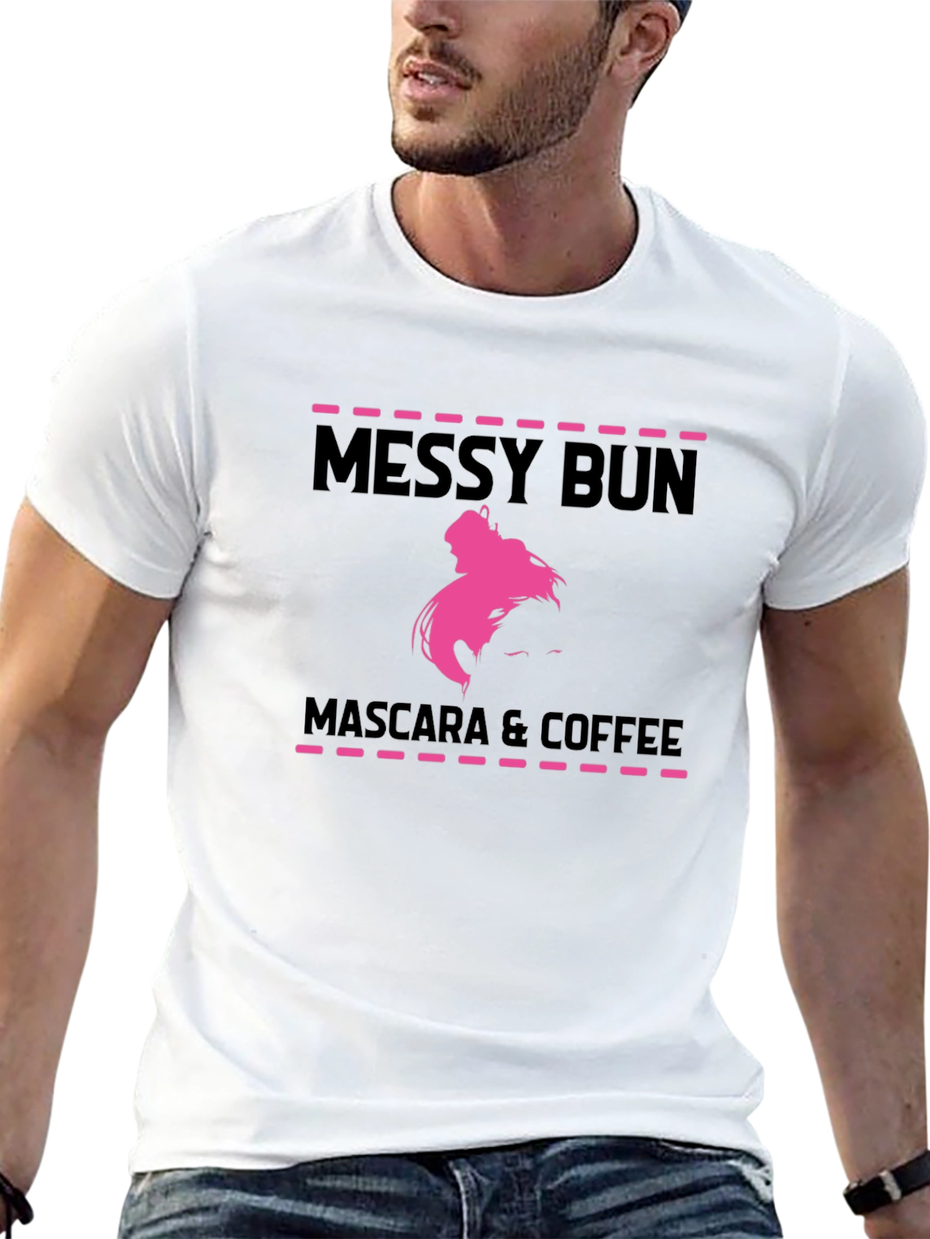 Messy Bun Mascara & Coffee Graphic T-Shirt