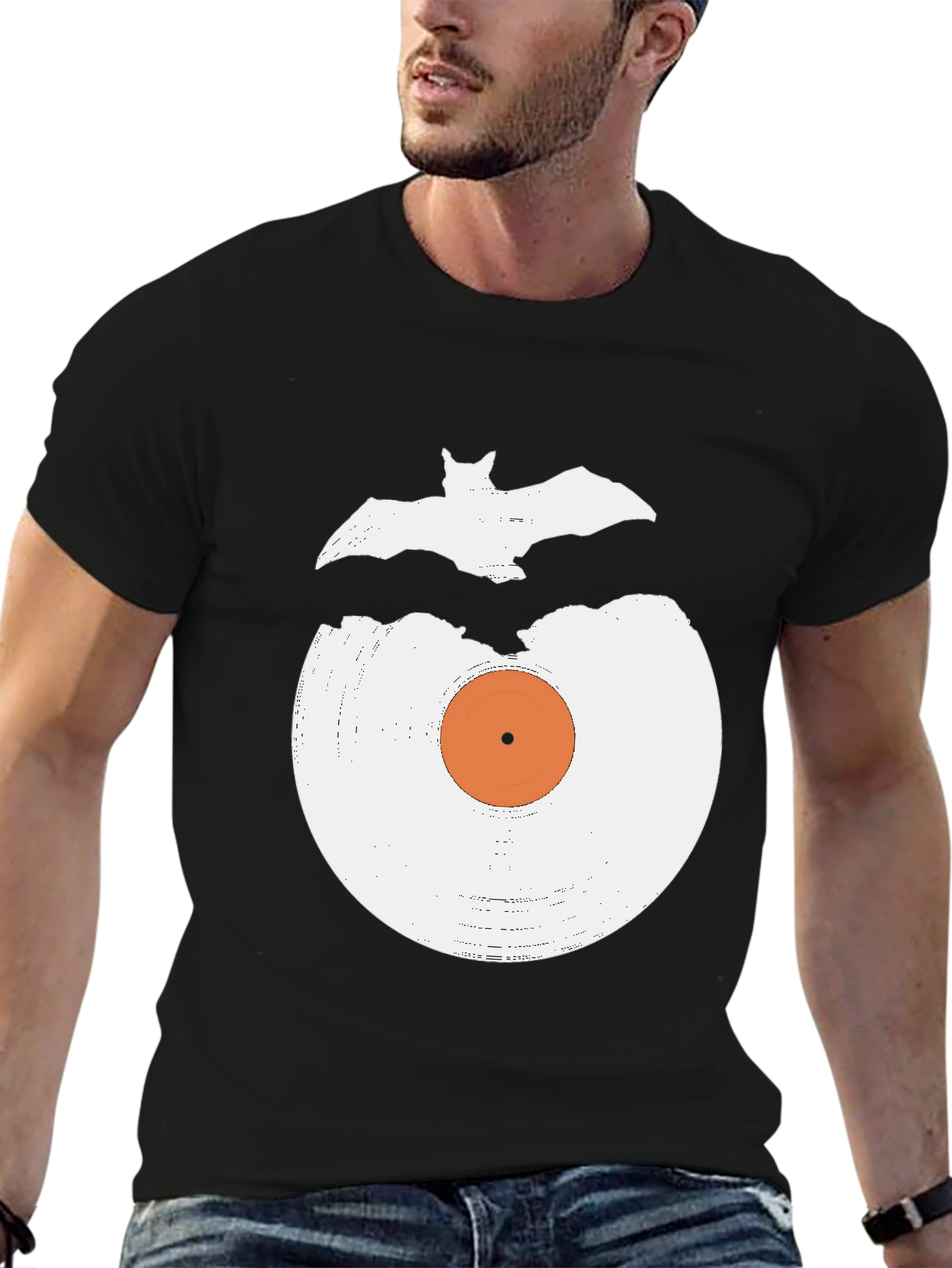 Vinyl Record & Bat Graphic Tee