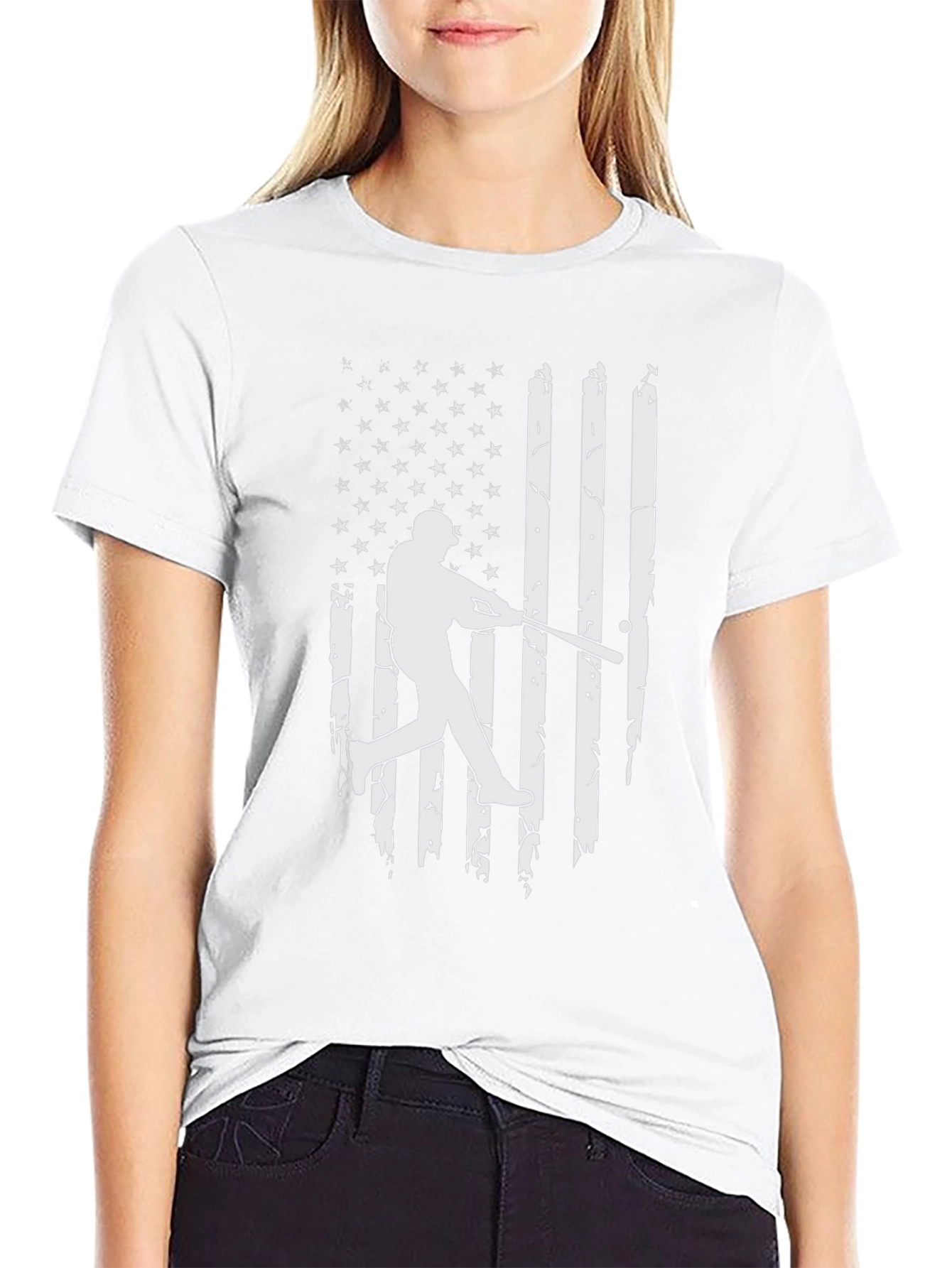 Baseball Flag Graphic Tee - Patriotic Sportswear