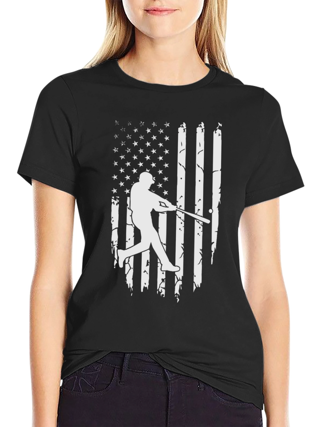Baseball Flag Graphic Tee - Patriotic Sportswear