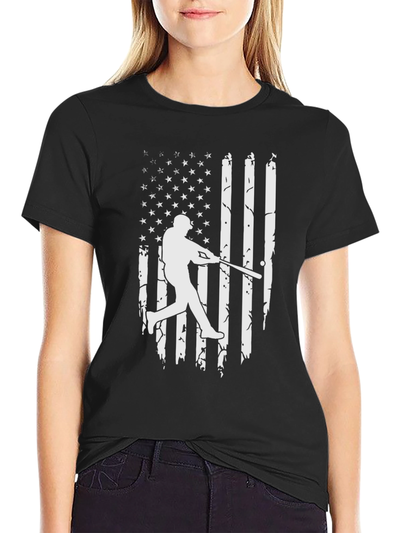 Baseball Flag Graphic Tee - Patriotic Sportswear