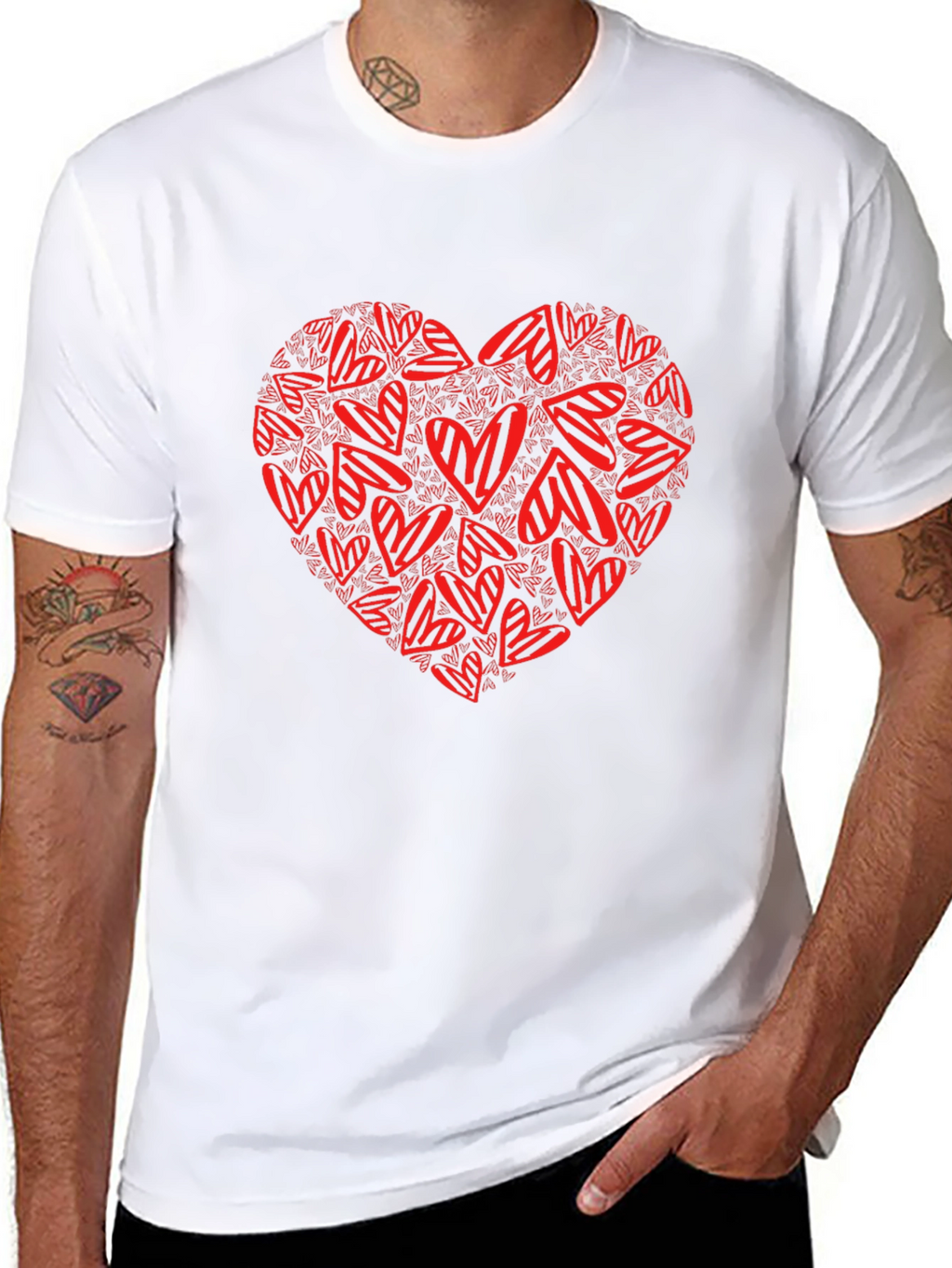 Heart of Hearts Graphic Tee - Mens Black T-Shirt