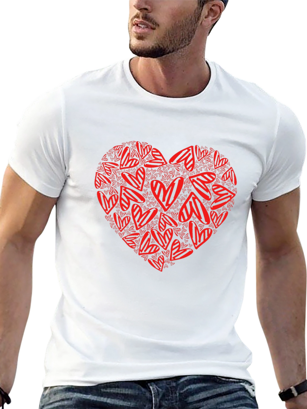 Heart of Hearts Graphic Tee - Mens Black T-Shirt
