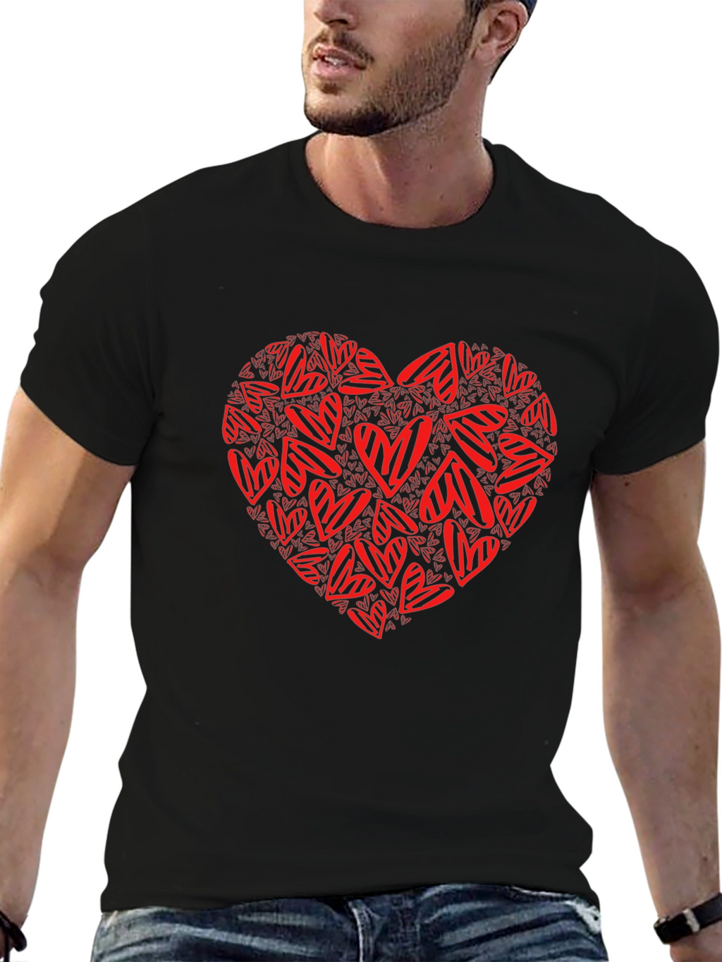 Heart of Hearts Graphic Tee - Mens Black T-Shirt