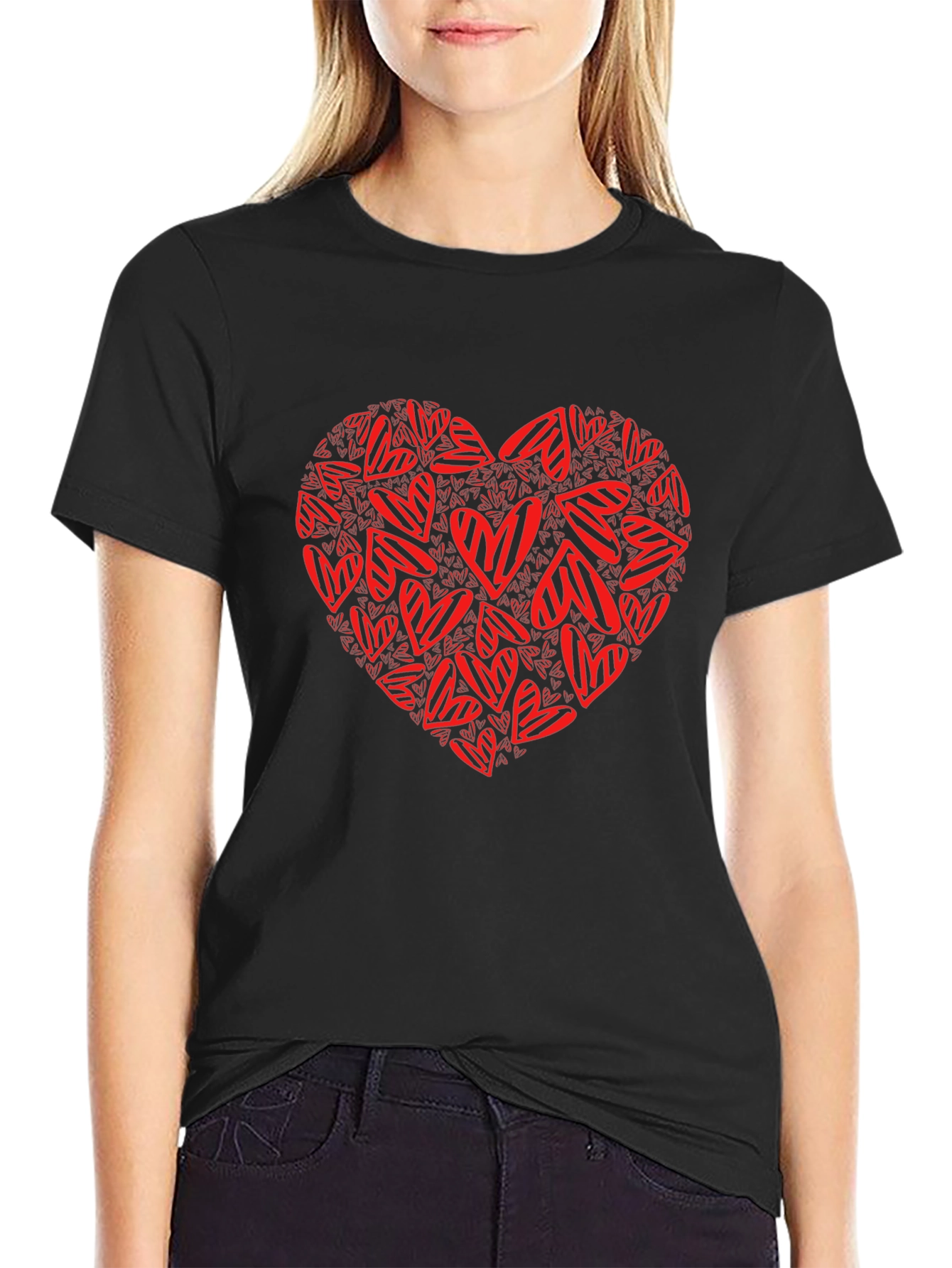 Heart of Hearts Graphic Tee - Mens Black T-Shirt