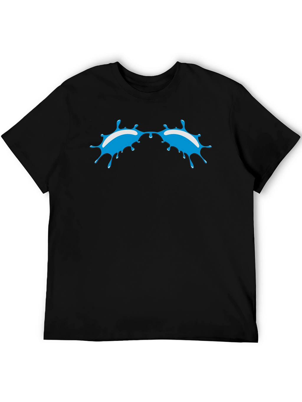 Blue Splash Graphic Black T-Shirt - Modern Style