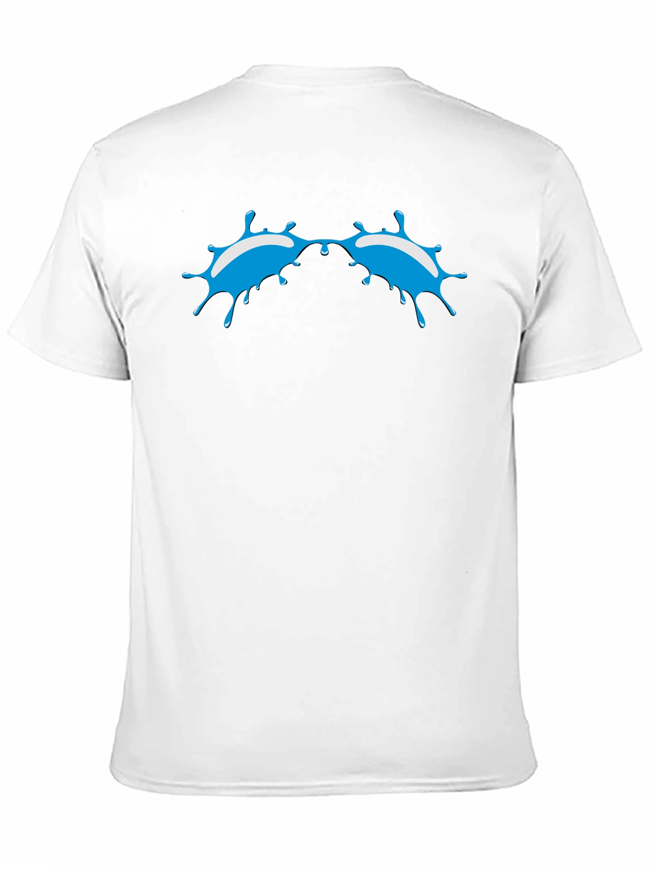Blue Splash Graphic Black T-Shirt - Modern Style