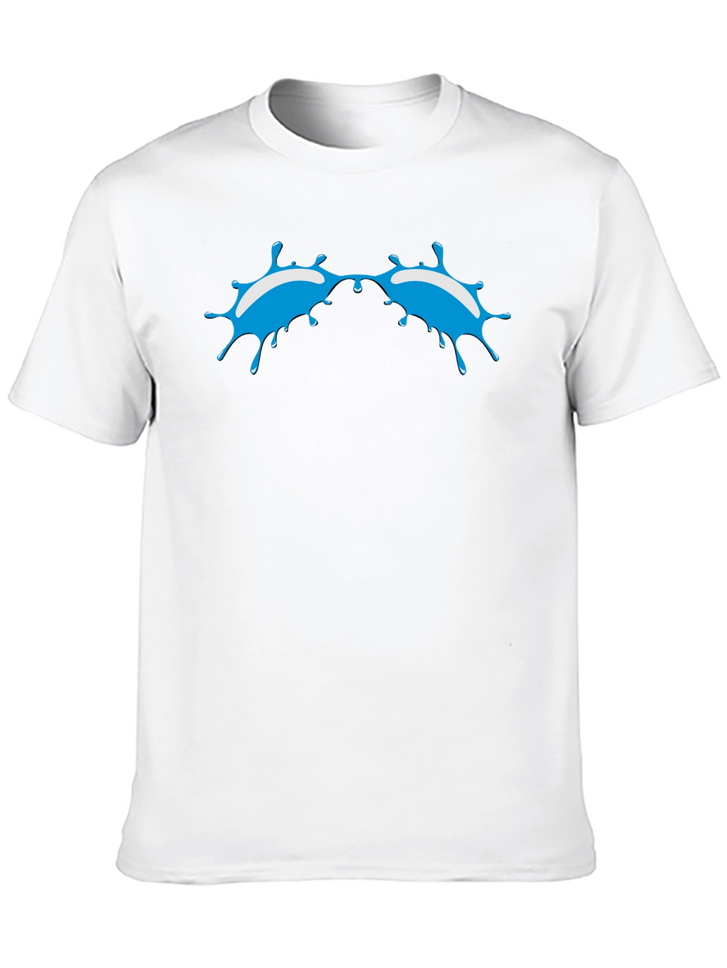 Blue Splash Graphic Black T-Shirt - Modern Style
