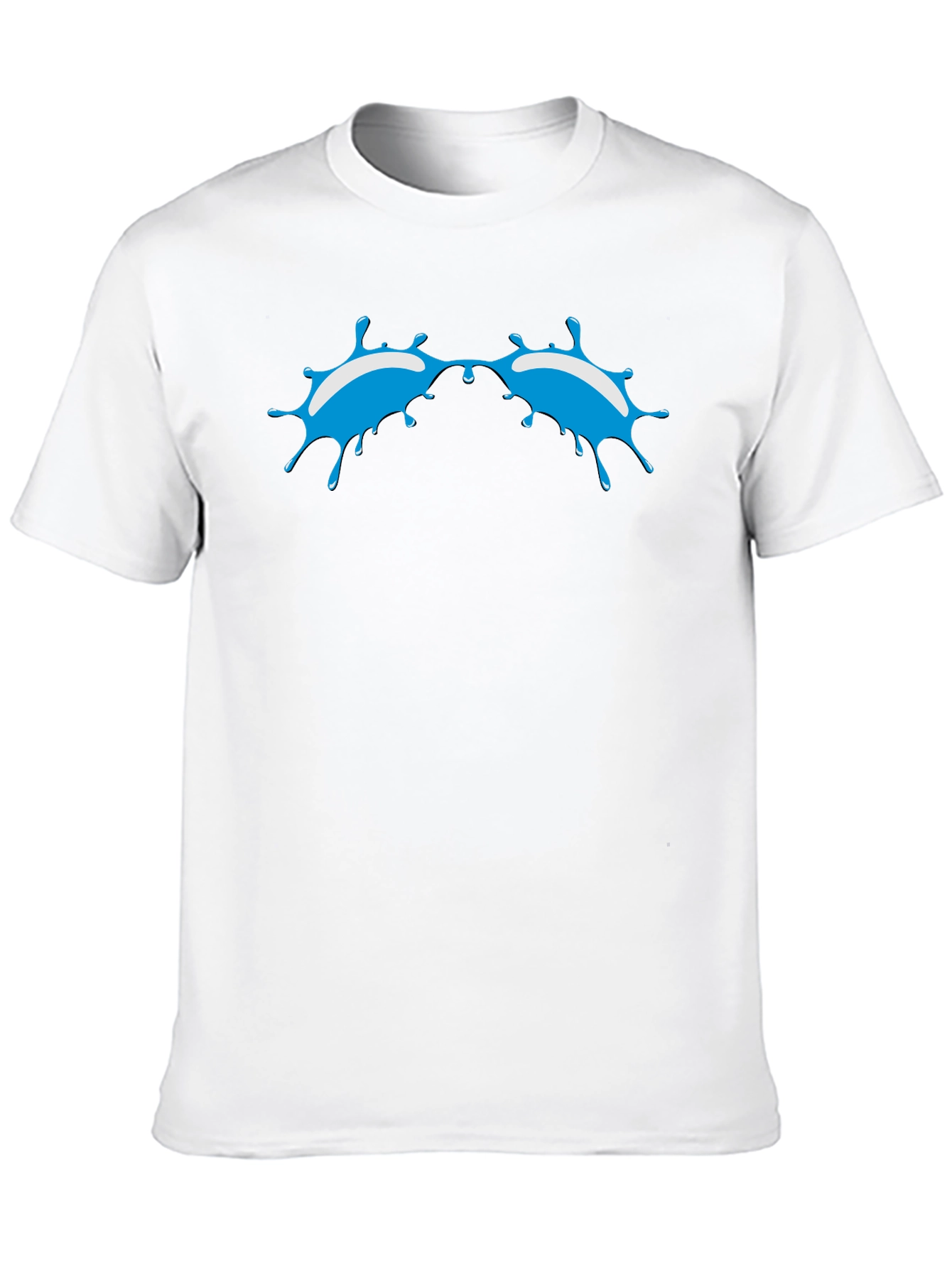 Blue Splash Graphic Black T-Shirt - Modern Style
