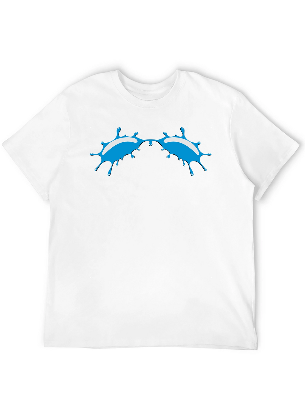 Blue Splash Graphic Black T-Shirt - Modern Style