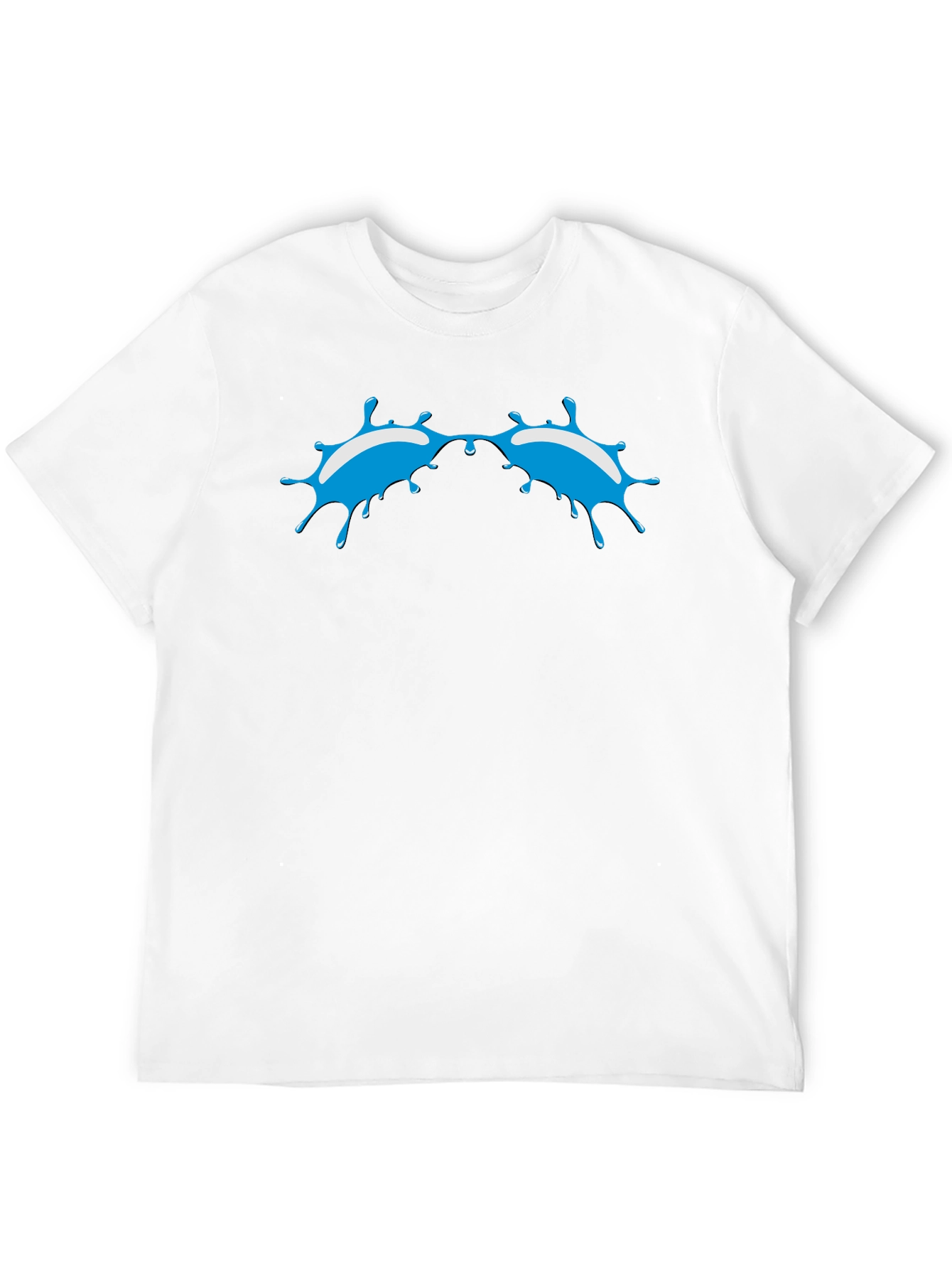 Blue Splash Graphic Black T-Shirt - Modern Style
