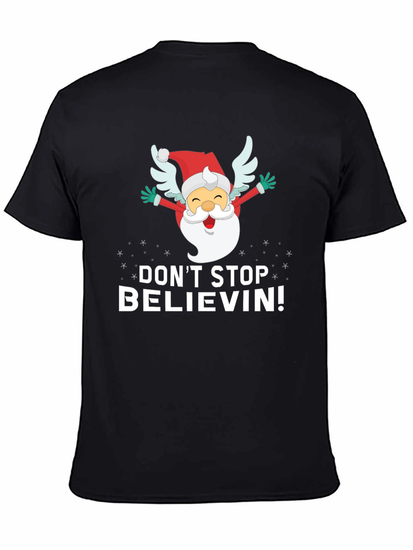 Dont Stop Believin Santa Graphic Tee