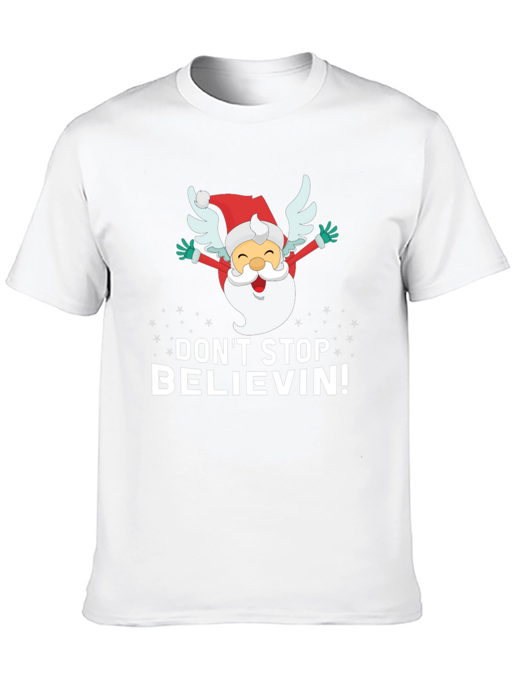 Dont Stop Believin Santa Graphic Tee