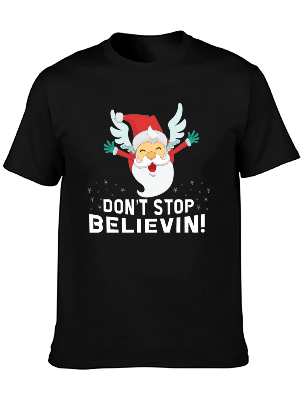Dont Stop Believin Santa Graphic Tee