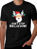 Dont Stop Believin Santa Graphic Tee