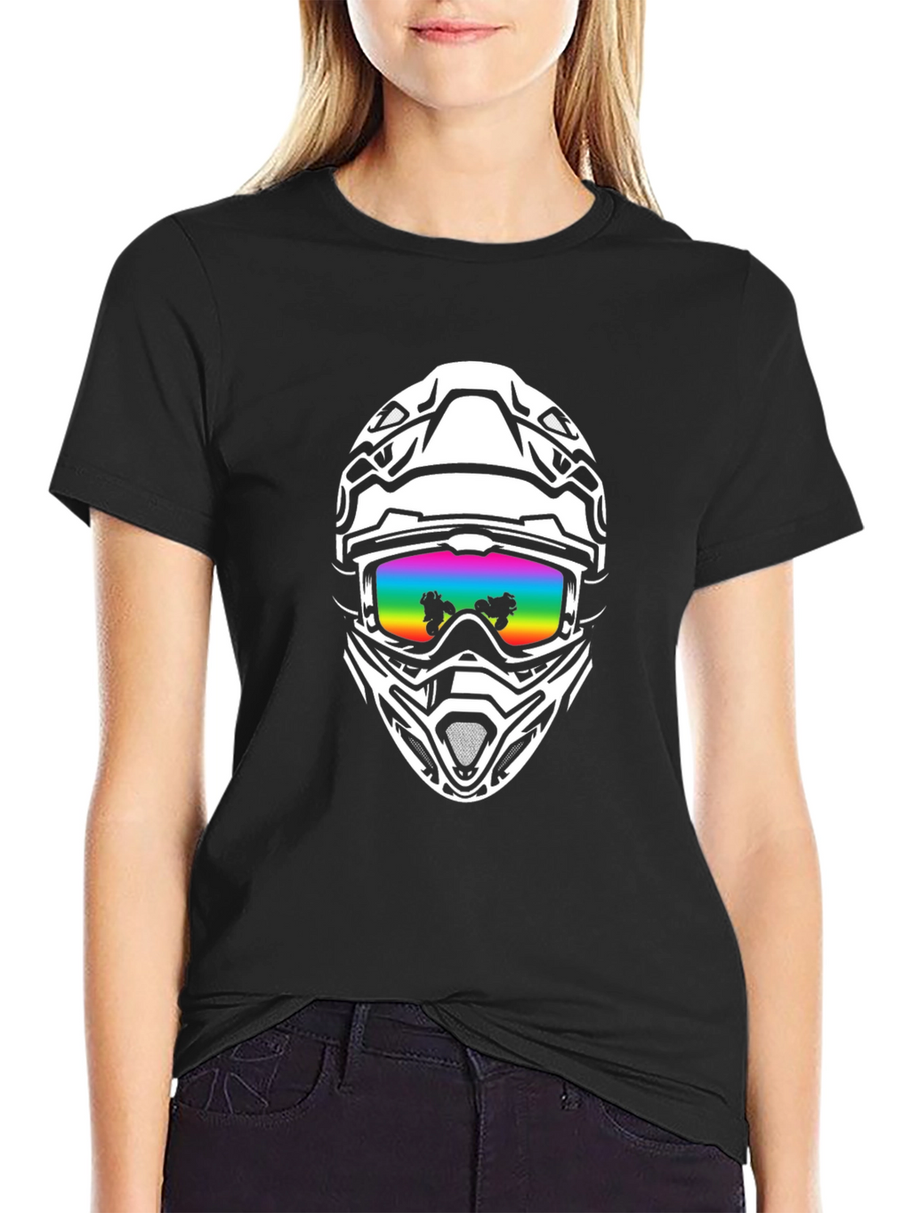 Black Helmet Graphic Tee - Ride in Style!