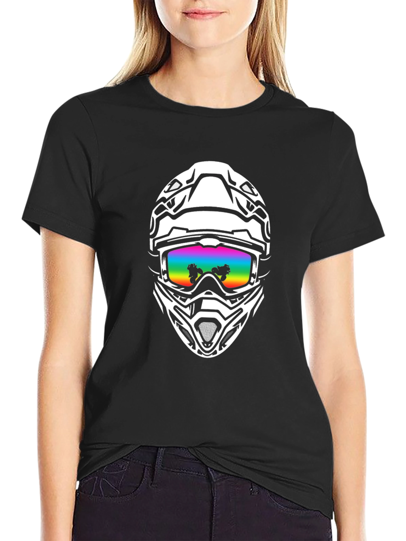 Black Helmet Graphic Tee - Ride in Style!