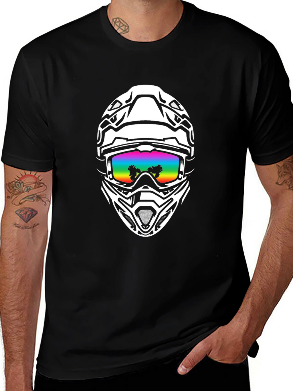Black Helmet Graphic Tee - Ride in Style!