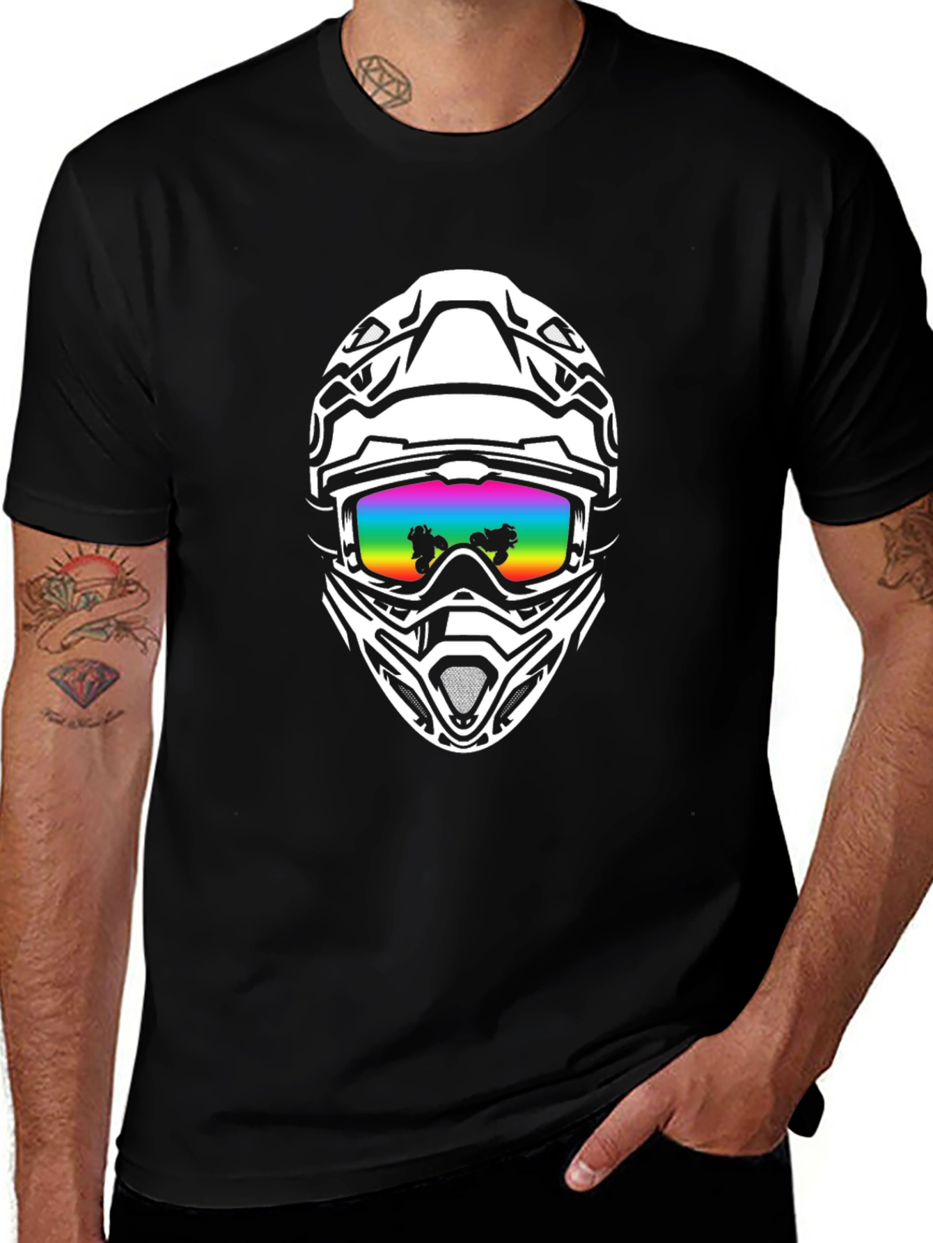 Black Helmet Graphic Tee - Ride in Style!