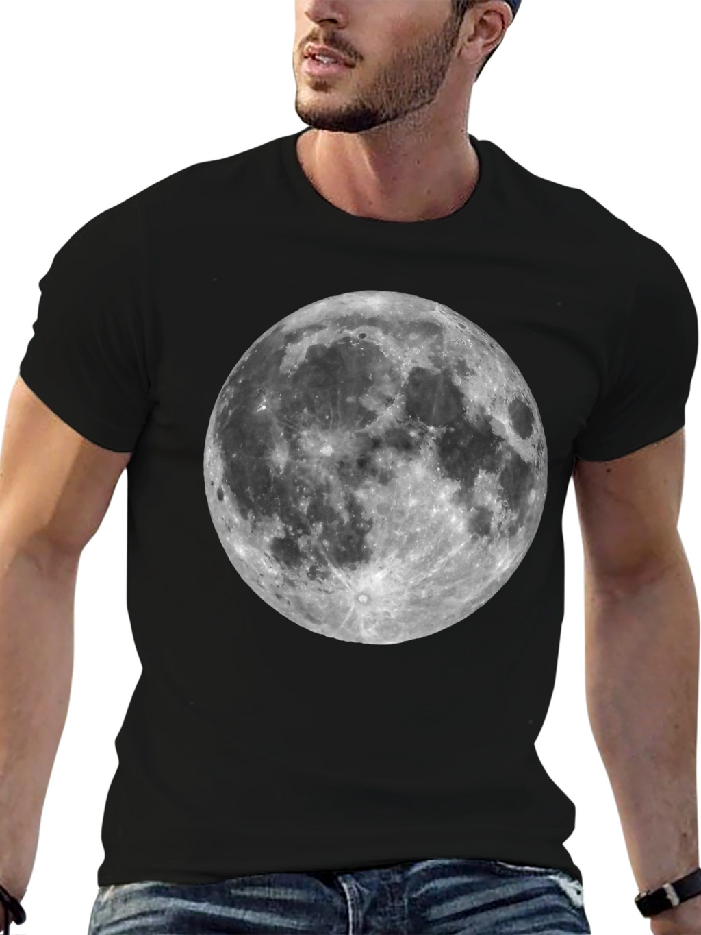 Moon Graphic Black T-Shirt - Celestial Style