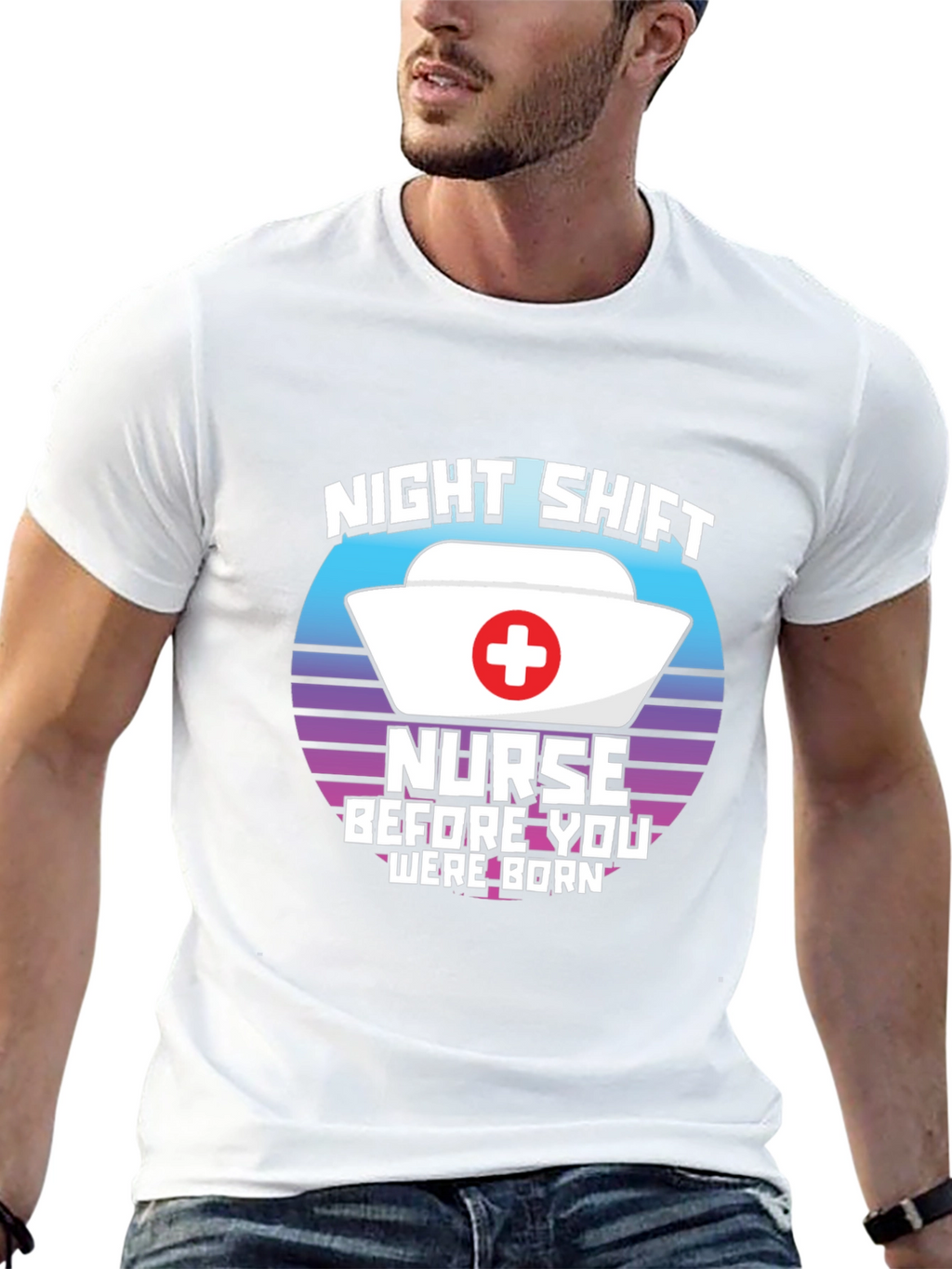 Night Shift Nurse T-Shirt Retro Design
