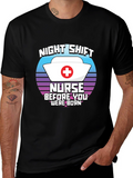 Night Shift Nurse T-Shirt Retro Design