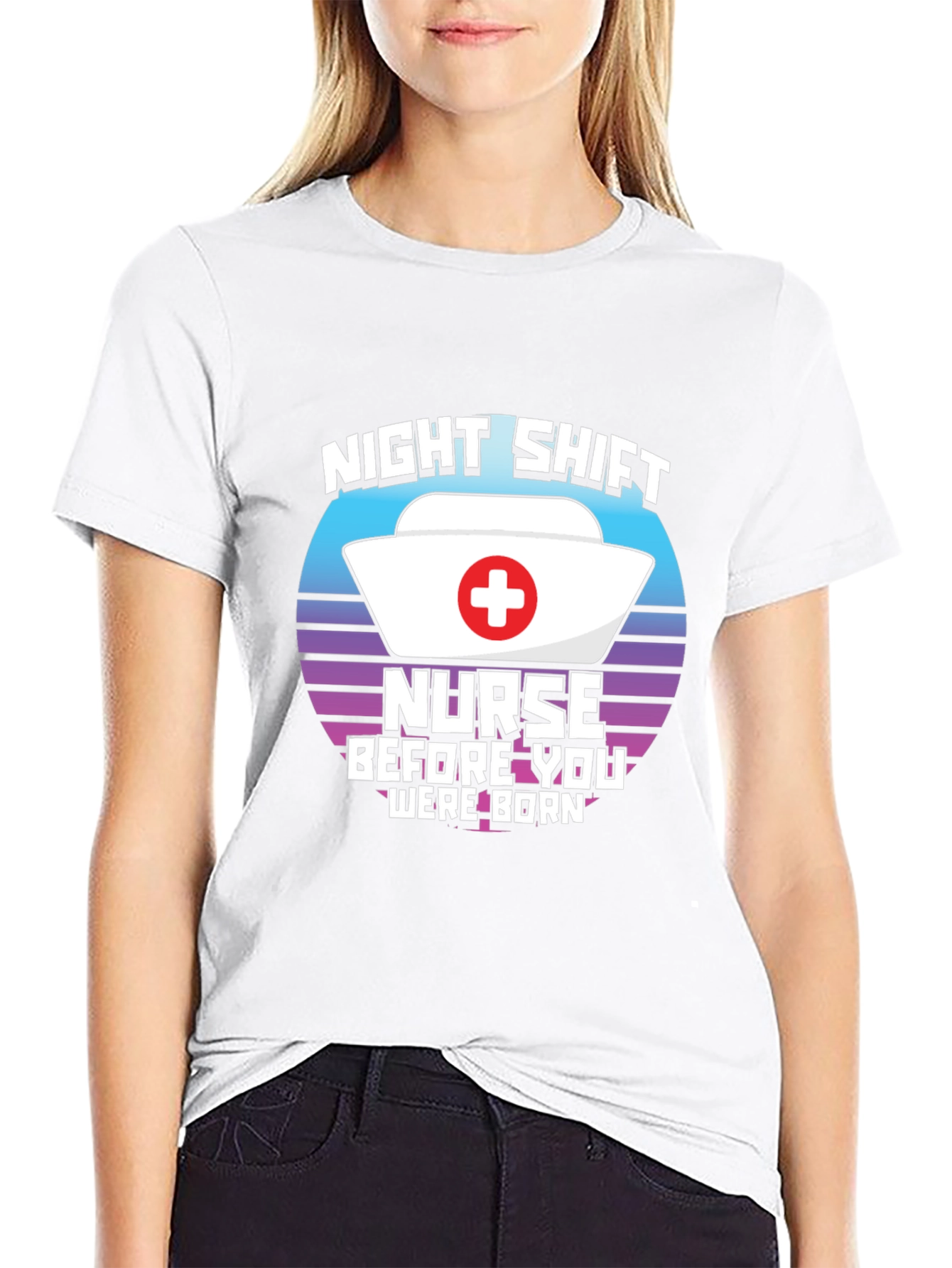 Night Shift Nurse T-Shirt Retro Design